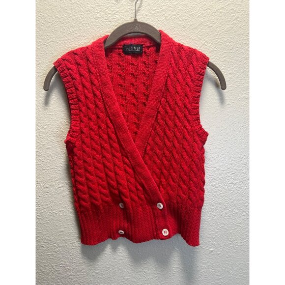 Vintage Nordstrom Cable net Vest  Size small  Made in Italy - Picture 1 of 4